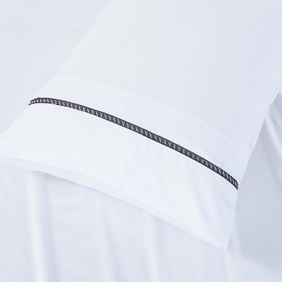 Jogo de Cama Lençol Casal Veraneio Percal 300 Fios 4 Peças - Branco - 100% Poliéster