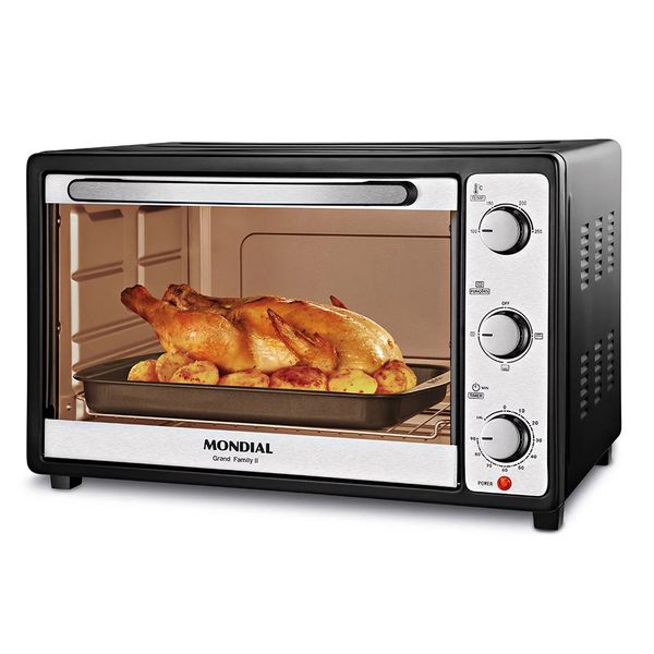 Forno Elétrico Mondial Grand Family II FR52 Preto/Inox 52 Litros - 127V