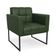 Poltrona Sala Decorativa Elisa Base Industrial Preta Sintético PU Verde D03 - D'Rossi
