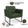 Poltrona Sala Decorativa Elisa Base Industrial Preta Sintético PU Verde D03 - D'Rossi