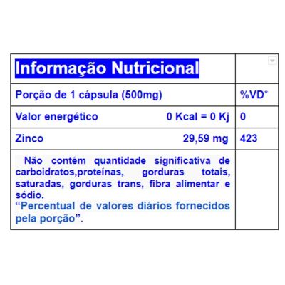 Zinco Max Chamel   2 frascos de 60 cápsulas (Alto Teor de zinco (29,59 mg)