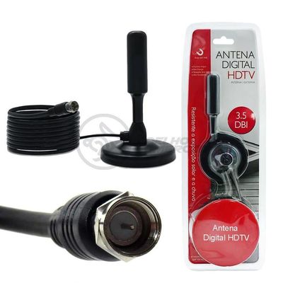 Antena Digital Portátil Interna E Externa Full Hdtv Vhf 4K