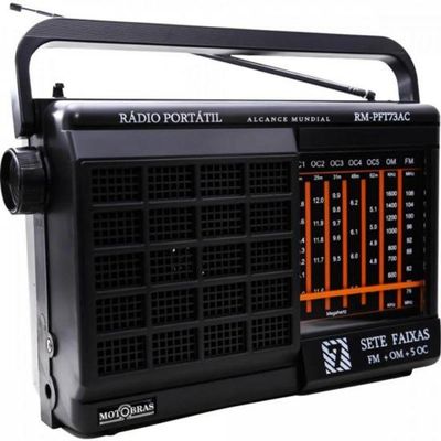 Rádio Portátil 7 Faixas Rm-pft73ac Preto Motobras
