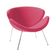 Poltrona Design Trevo Suede Rosa Base Cromada