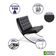 Poltrona Barcelona Com Puff Base Cromada Preto