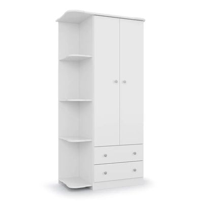 Guarda-roupa Infantil New Baby 2 Portas E 2 Gavetas Branco - Batrol Móveis