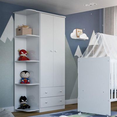 Guarda-roupa Infantil New Baby 2 Portas E 2 Gavetas Branco - Batrol Móveis