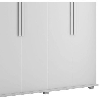 Guarda-roupa Casal Branco 6 Portas 4 Gavetas Canadá - Rv Móveis