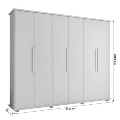 Guarda-roupa Casal Branco 6 Portas 4 Gavetas Canadá - Rv Móveis