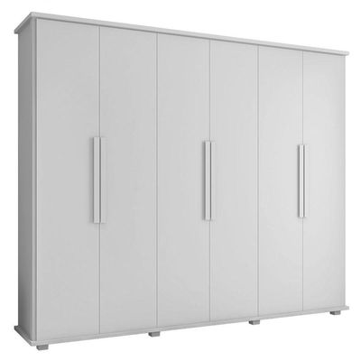 Guarda-roupa Casal Branco 6 Portas 4 Gavetas Canadá - Rv Móveis