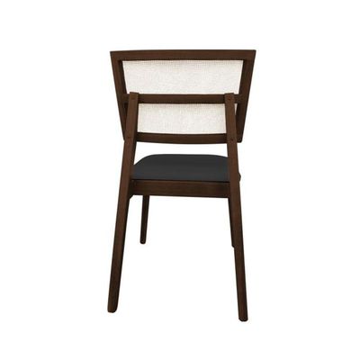 Kit 4 Cadeiras De Jantar Tela Premium Madeira Maciça Manuela Preto Facto Mel