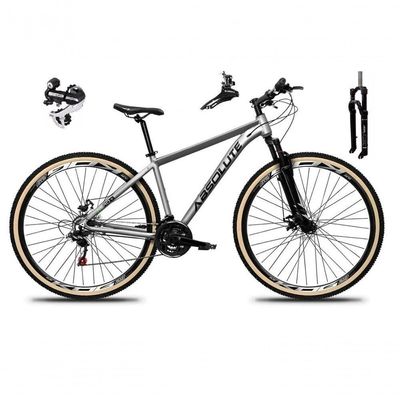 Bicicleta Aro 29 Absolute Nero 5 Câmbio Shimano 24v Acera K7 Garfo Com Trava Freio A Disco cinza Tam: 23