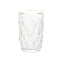 Conjunto De Copos De Vidro Com Fio De Ouro Para água 6 Peças 350 Ml Diamonds Lyor