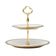 Porta Doces De Porcelana 2 Andares Paddy Branco E Dourado 19/27 X 24 Cm Wolff