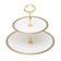 Porta Doces De Porcelana 2 Andares Paddy Branco E Dourado 19/27 X 24 Cm Wolff