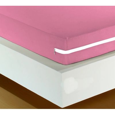 Capa Para Colchão Portallar Queen Malha com Zíper Rosa