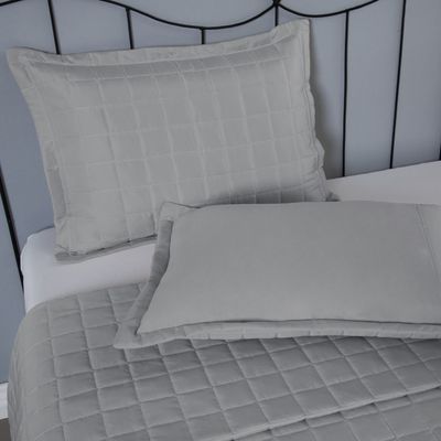 Porta Travesseiro Matelado Soft 1 Peça 70cm x 50cm 100% Poliéster - Cinza