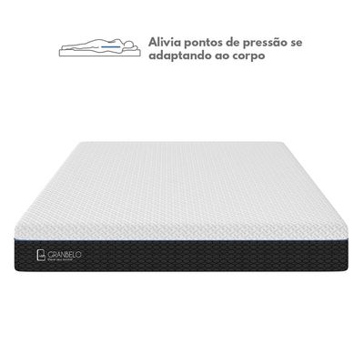 Colchão na Caixa Embalado a Vácuo Musk Queen Ortopédico 158X198 Espuma D28 Branco/Chumbo G90 - Gran Belo