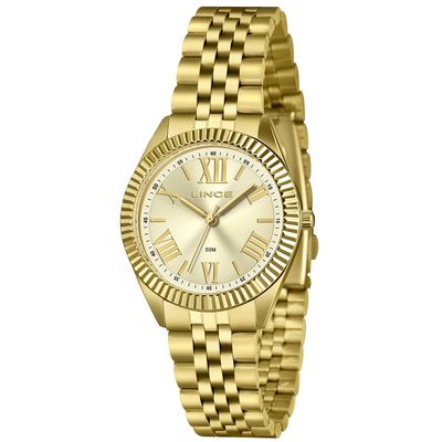 Relógio Lince Feminino Ref: Lrgm047l36 C3kx Clássico Dourado