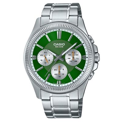 Relógio Casio Masculino Ref:Mtp-1375d-3avdf Multifunção Prateado