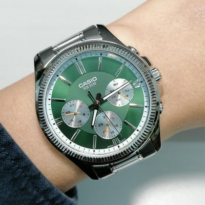 Relógio Casio Masculino Ref:Mtp-1375d-3avdf Multifunção Prateado
