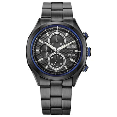 Relógio Citizen Masculino Ref: Ca0438-52e Solar Black Cronógrafo Eco-Drive