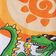 Toalha de Praia KazzaVip Microfibra 100% Poliéster Estampada Anti Areia  Dino Summer New r 60cm x 110m Laranja