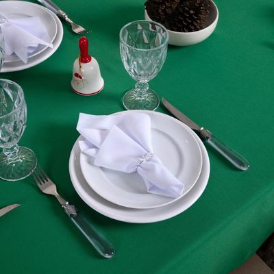 Toalha de Mesa Basic Lisa Oxford Decoração 2,00m x 1,40m para 6 Lugares - Verde
