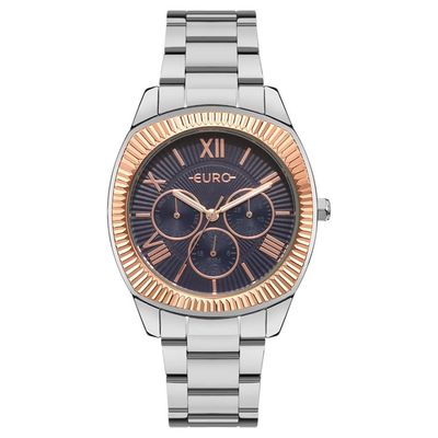 Relógio Euro Feminino Ref: Eu6p29ajd/4a Multifunção Retangular Bicolor