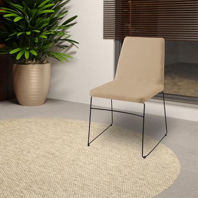 Kit 3 Cadeiras Decorativa Sala de Jantar Anne Linho Bege - Gran Belo