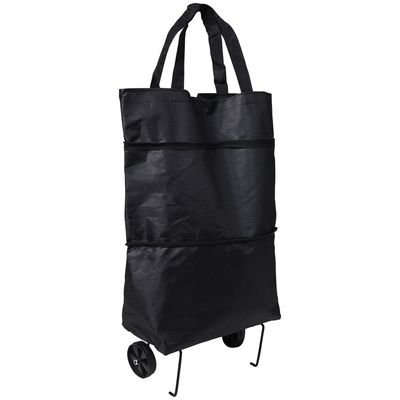 Carrinho Bolsa Sacola Multiuso com Rodinhas Preto Bel Único