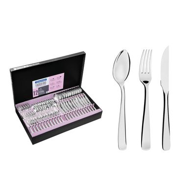 Faqueiro Tramontina Pacific em Aço Inox com Facas para Churrasco Acabamento Alto Brilho com Detalhes no Cabo 72 Peças