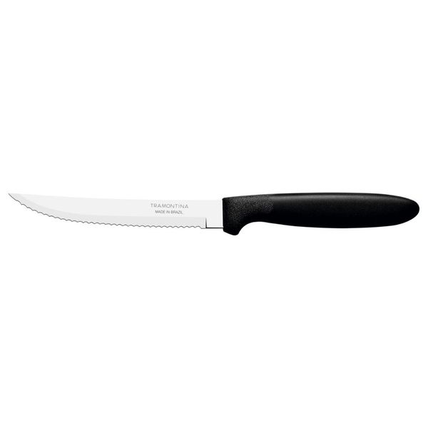 Kit 12 Faca Churrasco Tramontina Ipanema Inox Preto 5"