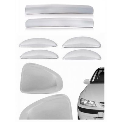 Kit Aplique Cromado Maçaneta Retrovisor Grade Chevrolet Celta  2000 à 2005