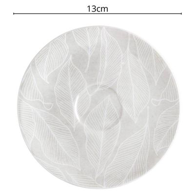 Jogo 6 Xícaras com Pires Café 95ml Porcelana Tramontina Arbo Curto Expresso Mesa Posta