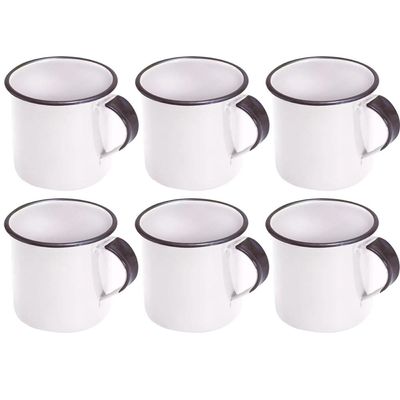 Jogo 6 Canecas Xícaras 70ml Chá Café Esmaltadas