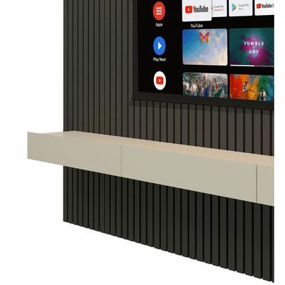 Home Suspenso Ripado Com Led Nobre Grafite Com Off White - Gelius Móveis