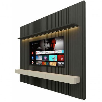 Home Suspenso Ripado Com Led Nobre Grafite Com Off White - Gelius Móveis