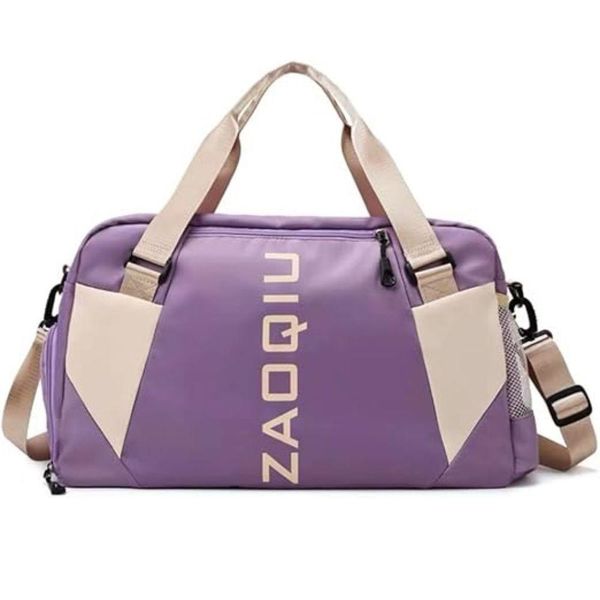 Bolsa Mala Grande Alça Academia Esportiva Viagem, Piscina Ideal Para Viagens, Porta Sapatos - Lilás
