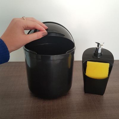 Kit Lixeira 4L Capacete E Dispenser Detergente