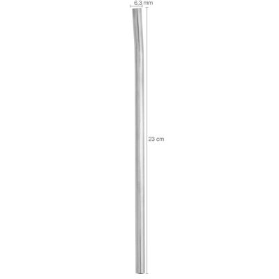 Canudo Reto Reutilizável Aço Inox 23cm 6,3mm