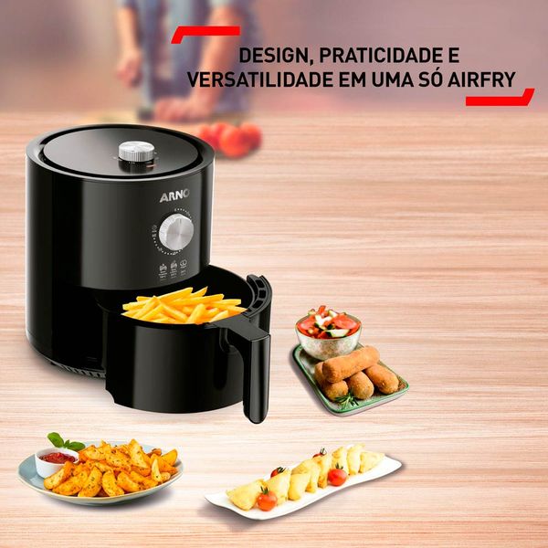 Fritadeira Elétrica Air Fryer Arno Airfry Ultra UFRP 4,2L Preta - 127V