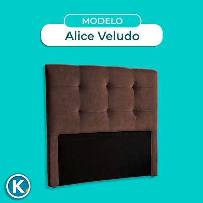 Cabeceira Estofada King Alice Nature Veludo Cafe 193x136