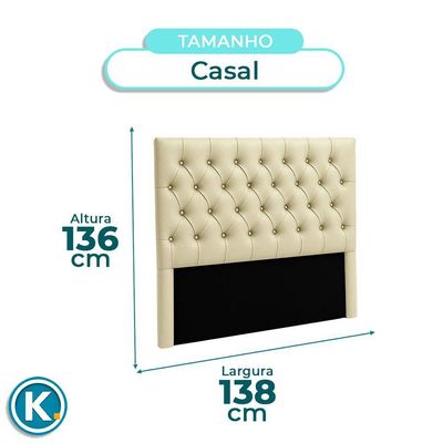 Cabeceira Estofada Casal Luna Nature Material Sintético Begetiza 138x136