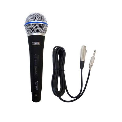 Microfone Dinâmico Profissonal com Cabo 4 Metros Performance Sound