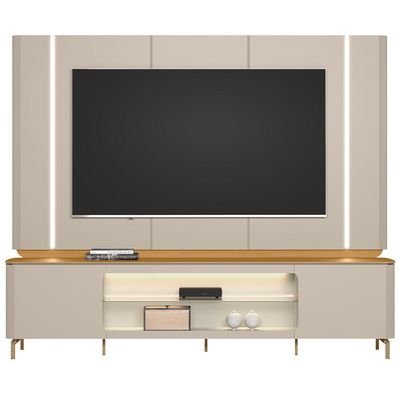 Rack Para Sala LED Com Painel Para TV 70 Pol Elysia L05 Tauari Off White Fosco - Lyam Decor