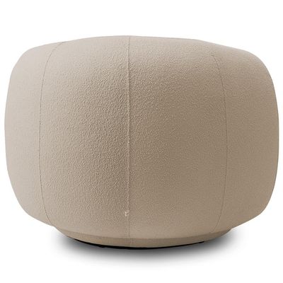 Kit 02 Poltronas Giratória Orgânica Para Sala Living Elodie M05 Bouclê Creme - Lyam Decor