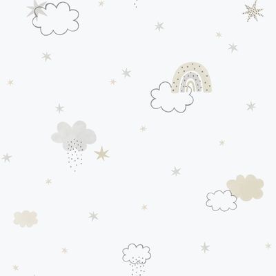 Papel de Parede Enzo Arco-Íris Bege e Cinza 288-3