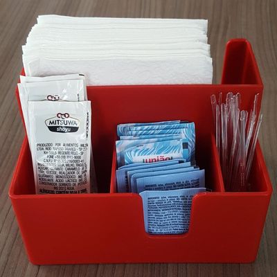 Kit 6 Porta Sachês Açúcar Guardanapos Organizador