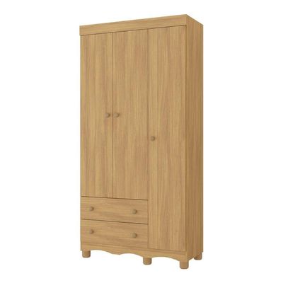 Guarda-roupa Infantil 92cm 3 Portas E 2 Gavetas Dengo Multimóveis Mp4437 Madeirado Madeirado
